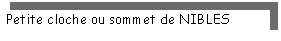 Zone de Texte: Petite cloche ou sommet de NIBLES